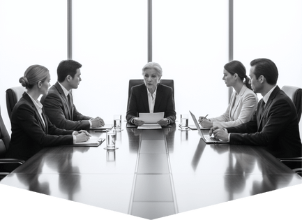 Imagen con personas en una mesa de junta que representa abogados para reclamaciones de seguros en Tenerife